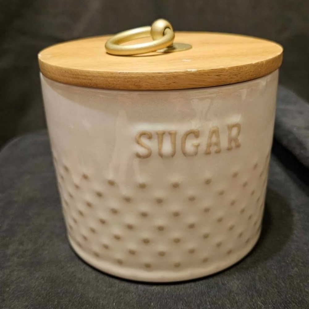 Better Homes & Garden Sugar Canister 3.5" Tall 4" diameter